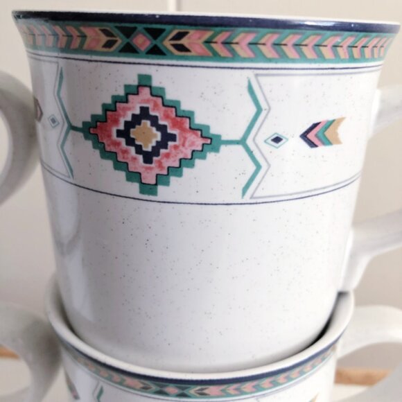 Vintage 90s Southwest Pattern Mugs - Picture 6 of 9